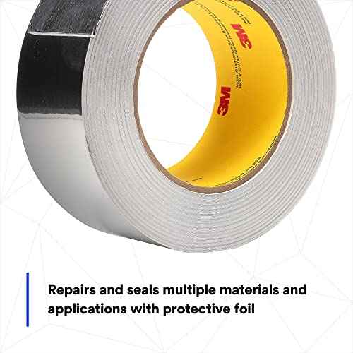 3M Aluminum Foil Tape 3380, Silver, 48 mm x 45 m, 3.25 mil