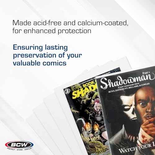 BCW Modern Comic Backing Boards - 200 Pack | Certified Acid-Free, Lab-Tested Archival Quality Comic Book Boards | Ideal for Comic Book Storage and Preservation