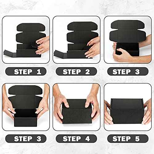 Small Shipping Boxes 12x9x3 Inches ? Black Corrugated Cardboard Boxes (20-Pack) for Mailing, Packing, Small Business & Gift Packaging - Recyclable & Sturdy