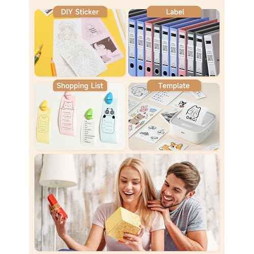iDPRT Portable Sticker Maker Machine with 1 Roll Sticker Paper, Mini Printer Efficiently and Quickly, Thermal Printer for Study Notes, Pictures, DIY, Label, Free App with Multiple Templates, Grey