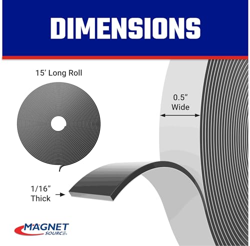 Master Magnetics 1/16 in x 1/2 in 15 ft Roll-N-Cut Flexible Magnetic Tape Refill