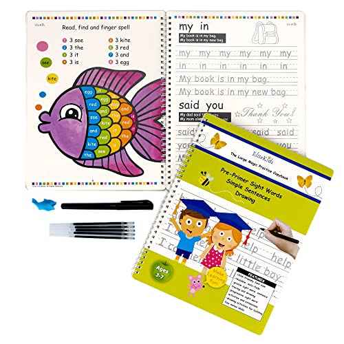 Magic Practice Copybook 6 Workbooks with Disappearing Ink Pens, Reusable Handwriting Practice for Kids, Calligraphy Practice Letter Tracing Books for Kids ages 3-5 (8.7¡¿6.9in)