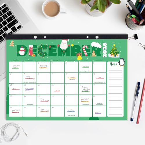 SUNEE Cute Desk Calendar 2026-2027, 17x12 Inches, Jul. 2026 - Dec. 2027, 18-Month Planner with Notes