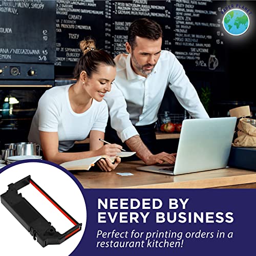 Paper Planet Replacement Red and Black Ink Printer Ribbon for Clover Kitchen Printer (Star SP700 Kitchen Receipt Printer) | Compatible with Star SP-700BR, RC-700BR, SP-712, SP-742 | 10 Ink Ribbons