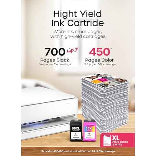 Kuva Remanufactured 65XL Ink Cartridges Replacement for Ink 65 Ink 65XL 65 XL for Envy 5055 5058 DeskJet 3755 2655 3752 3720 3722 3723 3758 2652 2622 2624 Printer (1 Black,1 Tri-Color)