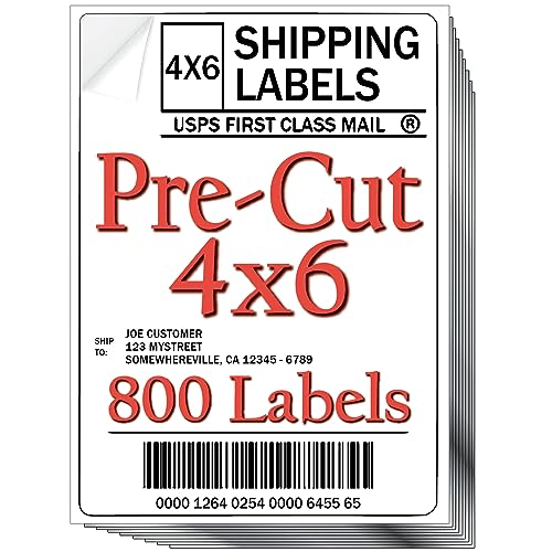 JETZAP Pre-Cut 4x6 Shipping Labels | Work on Most Inkjet and Laser Printers | Just Load & Print | USPS UPS FedEx for Home Printers | 800 Pack