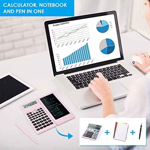 Scientific Calculators for Students, 10-Digit Large Screen, Math Calculator with Notepad, Classroom Must Haves for Middle High School Supplies & College £¨Pink