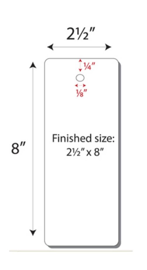 Print-Ready Bookmarks, 2-1/2" x 8" w Hole, 4-UP Perfed for Separation on White 8-1/2" x 11" 65lb Astrobright Cover Paper - 250 Sheets / 1,000 Bookmarks