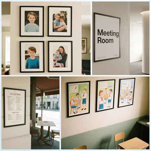 25 Pack Magnetic Sign Holder, 8.5in x 11in Self Adhesive Wall Mount Magnetic Document Holder, Magnetism Border Sign Holder with Transparent PVC Front Cover