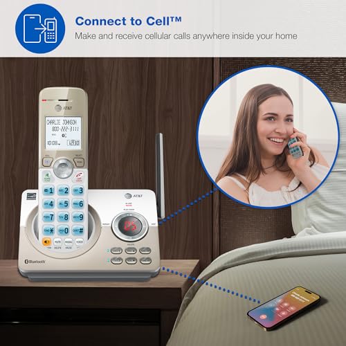 AT&T DECT 6.0 Cordless Phone with 4 Handsets, Call Blocker, Bluetooth & Answering Machine - White
