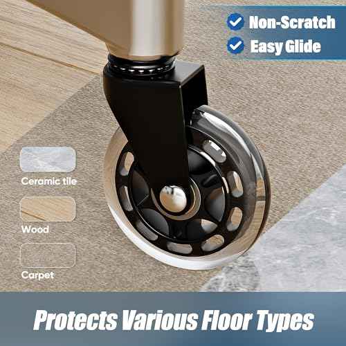 GABRYLLY Office Chair Casters Wheels, Heavy Duty & Safe Rollerblade Wheel for Hardwood Floors or Carpet, Quiet Rolling, Universal fit, 2.5IN Blade Wheels - Set of 5