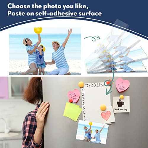 Macarrie 4 x 6 Adhesive Magnetic Sheets with Adhesive Backing Cuttable Magnetic Paper Stickers Flexible Peel and Stick for Picture Crafts Die Storage Photos(150 Pcs)