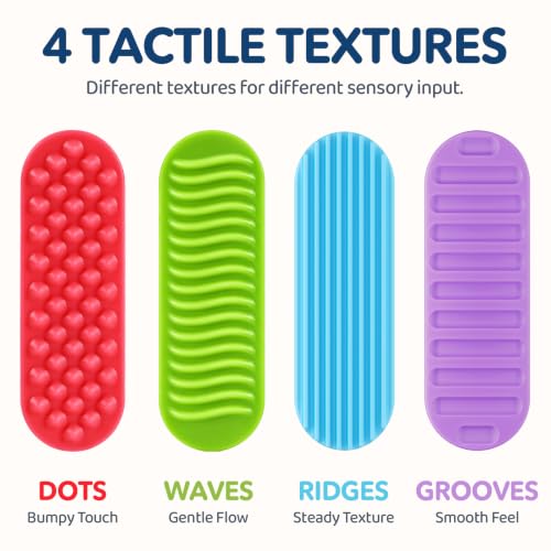 Rainbow & Macaron Sensory Stickers for Kids & Adults, 16 Pack Textured Classroom Calm Strips