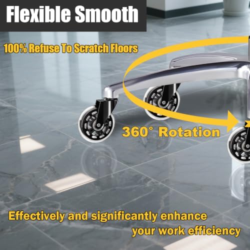 TESUMI 3-Inch Office Chair Casters Wheels 11mm Stem, Set of 5 - Universal Fit, Quiet, Floor Friendly Replacement