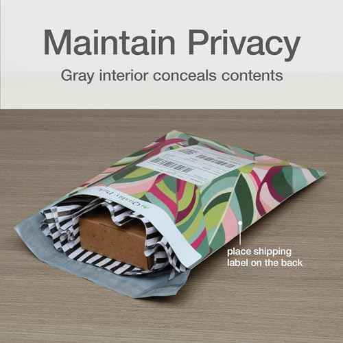 Quality Park Thank You Poly Mailers, 10 x13 Inch Shipping Envelopes, 100 Pack, Self Seal, Waterproof Shipping Bags for Clothing, Leaf (QUA89300)