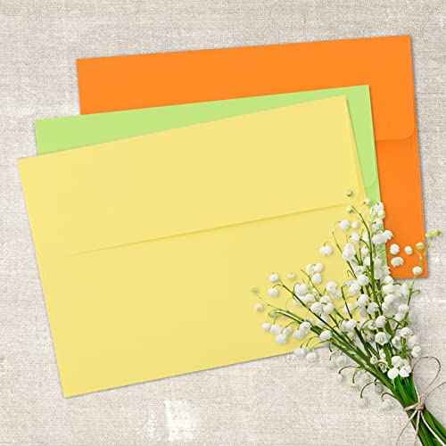 Granhoolm 50 pack 4x6 Envelopes,A6 Invitation Envelopes 6.5 x 4.75 For 4x6 Cards- Peel & Press,Ideal for Invitations,Weddings,Parties,Greeting Cards,Photos(colorful)