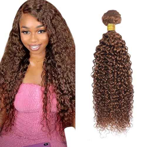 #30 Brown Bundles Water Wave Bundles Human Hair 28 Inch Light Brown Water Wave Bundle Unprocessed Brazilian Virgin Weave Hair 1 Bundle 50 Gram Per Bundle