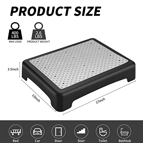 Fotree 3.5-Inch High Step Stool - Indoor/Outdoor Portable Non-Slip Platform