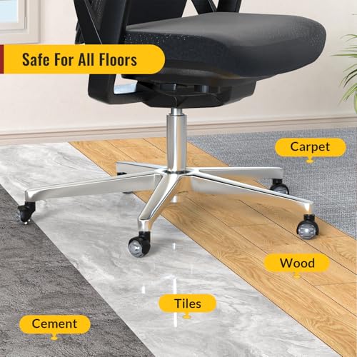 HOLKIE Grey 2 in Chair Wheels 11x22mm Universal Fit Set of 5 - Smooth & Silent Replacement
