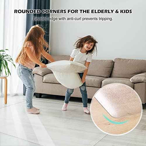 SALLOUS Clear Chair Mat, 47"x36" Office Chair Mat for Hard Floors, Vinyl Desk Chair Mat Protector for Hard Surface (Clear)