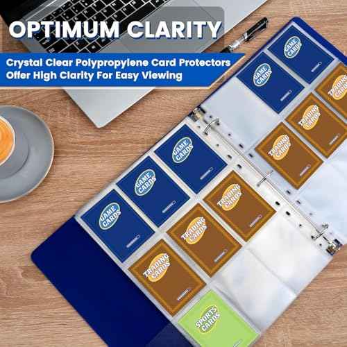 36pack Trading Card Sleeve, Holds 648 Cards, 9 Pocket Card Sleeves Binder Sheets for 3 Ring Binder, 11 Holes Trading Card Binder Sleeves Fit for MTG, Baseball, Game, Business Cards, Coupon