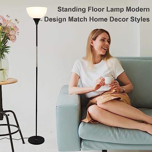 LALISU Black Dimmable Floor Lamp, 3 Brightness Levels Modern Standing Light