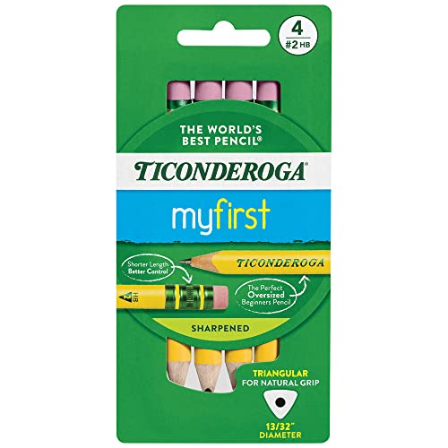 Ticonderoga My First Short Triangular #2 HB Kids Pencils - Safe, Easy Grip
