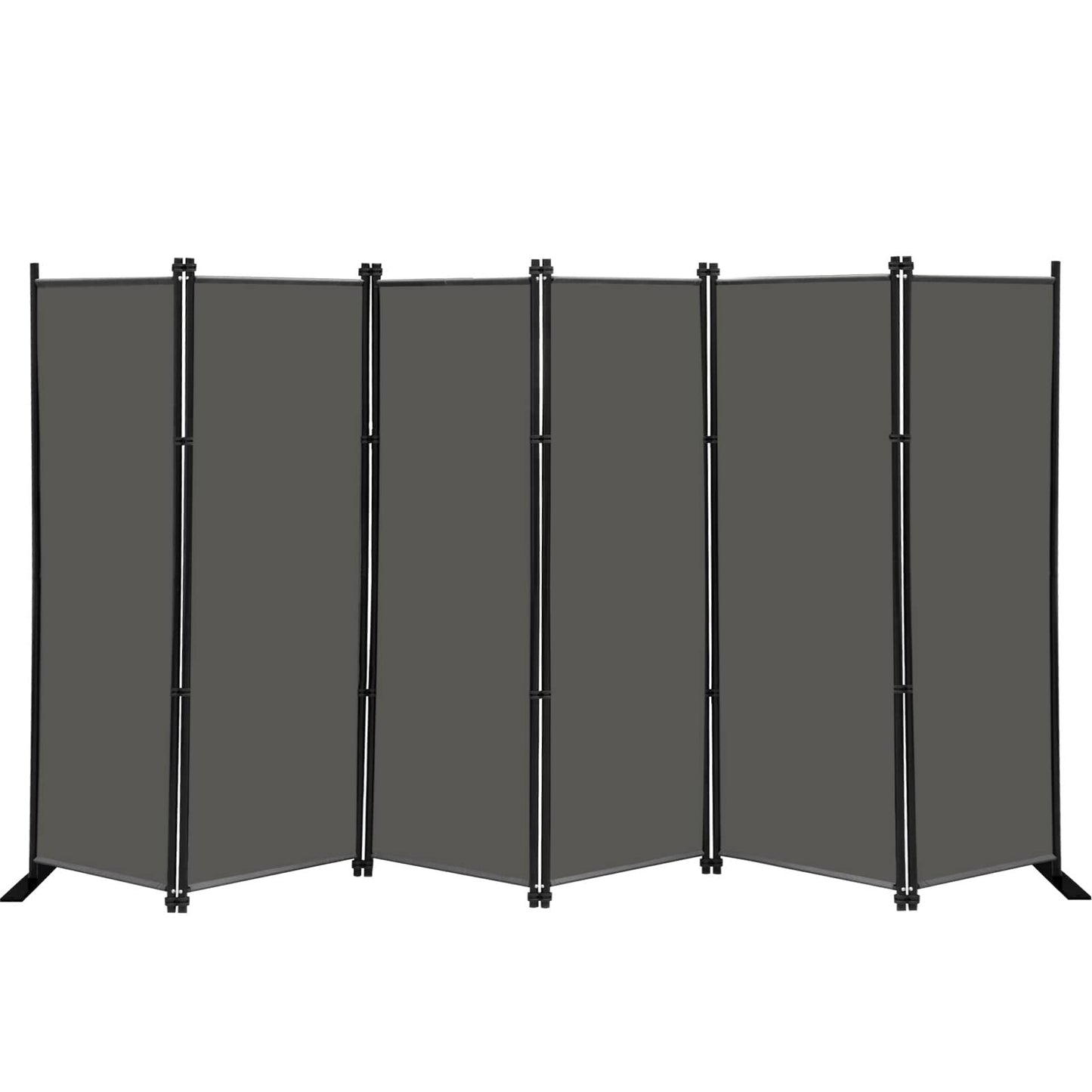 MAYOLIAH 6 Panel Folding Privacy Screen 9ft Wide, 6ft Tall Partition Room Divider Portable Office Walls Dividers Room Separator, Grey