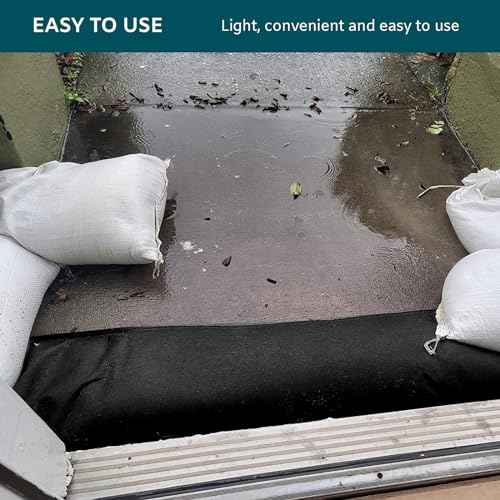 4Pcs 5FT Water Activated Flood Barriers for Garage and Home Doors, Sandless Sandbag for Rain Water Control, Easy to Use (5ft, 4Pack)