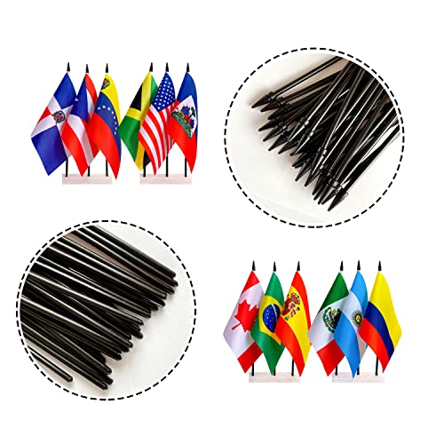 Latin America 38 Country Mini Stick Flags for Decorations, 5x8 Inches, Pack of 38