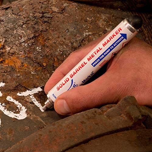 Nissen by Markal 28710 Solid Barrel Metal Marker, White (Pack of 12)