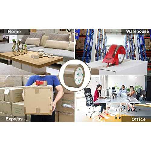 BOMEI PACK 18Rolls Brown Packing Tape, Brown Packaging Tape for Shipping, Moving and Storage, 2.4Mil 1.88 Inch x 60 Yard