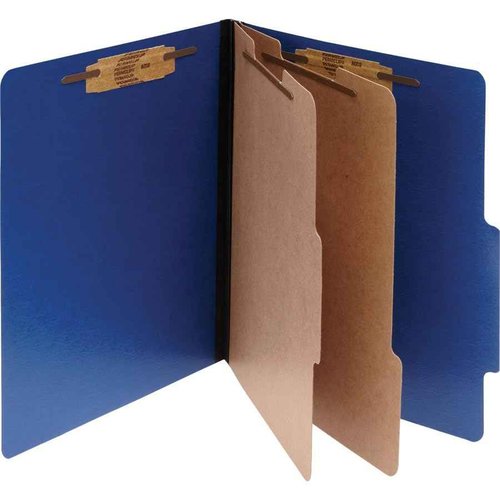 ACCO Presstex Colorlife Classification Folders, Letter, 6-Section, Dark Blue, 10/Box (15663)