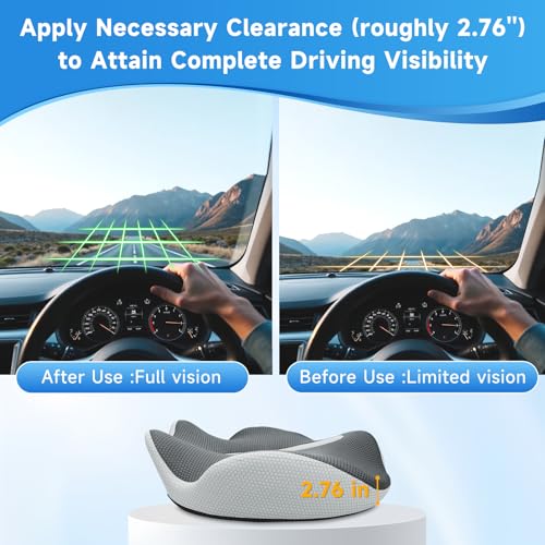 X-Large Car Seat Cushions for Driving ,Comfort Memory Foam Car Cushions for Driving for Back, Hip & Tailbone Pain Relief ? Non-Slip Booster Pad for Short Drivers, Auto, Office Chair, Wheelchair