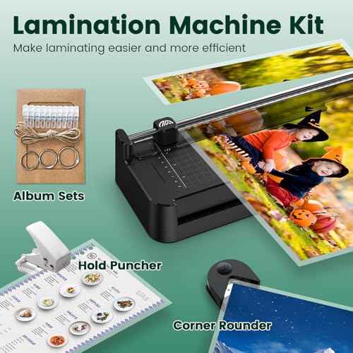 Locamp Laminator Machine,13-Inch,A3 Thermal Laminating with 50pcs Laminating Sheets&Accessories Office Desktop Laminate Machine,for Teachers Personal (BLACK-FN337)