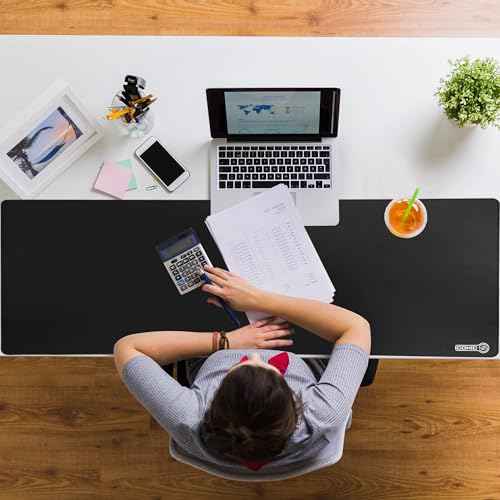 4XL Oversized & Ultimate Gaming Desk Mat 54"x23"(Black) - Giant & Thicker 4mm - Stitched/Water Proof/Non Slip Base