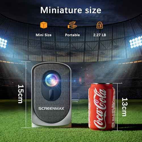 [Electric Focus] SCREENMAX C7 Mini Projector with WiFi and Bluetooth, 1080P Supported, Portable Projector for Outdoor & Indoor, Compatible with HDMI, Need Fire Stick for HULU, NETFLIX, YOUTUBE, HBO