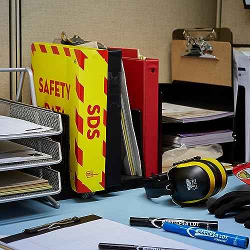 Avery Heavy-Duty Industrial SDS Binder, 3" One-Touch Rings, Yellow/Red Border (18952)