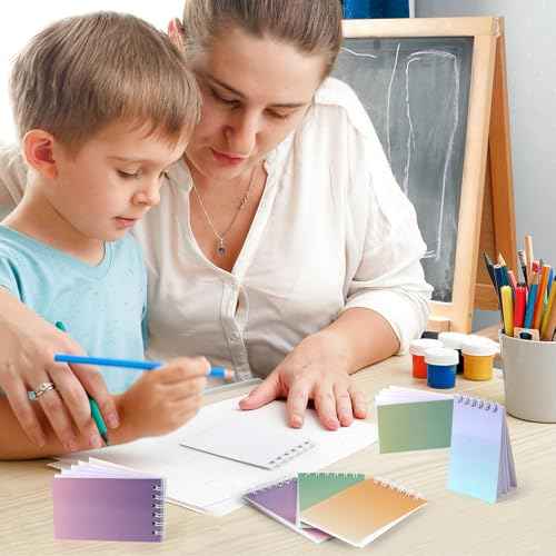 Small Spiral Notebook 24 Pcs Mini Journal Pocket Notebooks Set Colorful Cover Notebooks for Kids Party Supplies Teacher Children Classroom Rewards