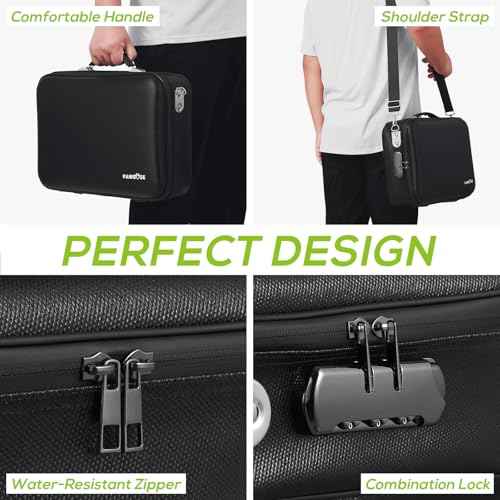Fireproof Document Box with Combination Lock, Fireproof Water-Resistant Hard Case Safe for Important Documents, Certificates, Laptop, Passports£¨16''x12''x5''
