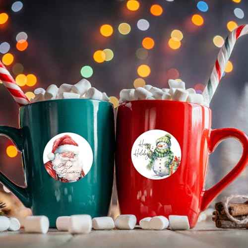 1000 Pcs Christmas Stickers for Envelopes,1.5 Inch Round Christmas Stickers for Crafts,Xmas Envelope Seal Cards Gift Stickers,8 Designs
