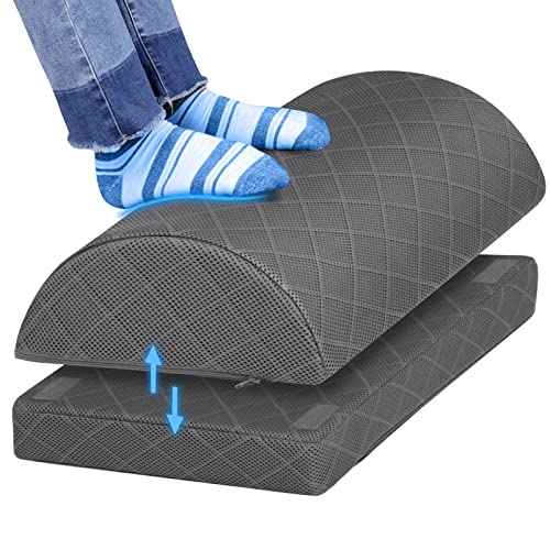Foot Rest,Desk & Gaming Accessories,Foot Rest for Under Desk at Work,Comfortable Footrest with 2 Adjustable Heights & Removable Cover, Office Desk Accessories£¨Gray-20 in£©