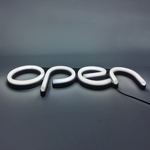 Open Signs for Business,LED Neon Open Sign,16x6 inch Lighted Sign for Restaurants Offices Retail Shops Window Storefronts,12V/1A Power Supply,with ON/OFF Switch (Horizontal White)
