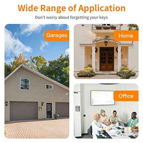 UPGRADE Extra Large Capacity Key Lock Box, Weatherproof Wall Mount Key Box for Car Keys, Fob, House Keys, Key Safe Security Storage Lock Box for Indoor, Outdoor, Garage, Garden, Store (2 Pack, Grey)