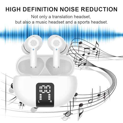 Translation Earbuds Real Time Voice Translator Earbuds Supports 144 Languages Two-Way Online Translator in Ear Earbuds with APP Fit iOS and Android Ideal