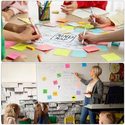 60 PCS Sticky Notes Bulk 3x3 Inch Colorful Sticky Notes 75 Sheets/Pad 12 Colors, Adhesive Sticking Self-Stick Multicolor Memo Note Pads for Teacher Student School Office Meeting Blank Desk Pads