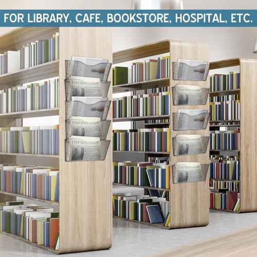 10 Pack Acrylic Single Pocket Hanging File Organizer, Plastic Hanging Wall Mount File Holder Wall Pocket Mails Magazines Organizer Mounted Folder Bins for Office, School and Home