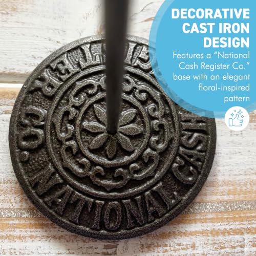 Vintage Cast Iron Receipt Spike Paperweight | Office & Restaurant Organizer
