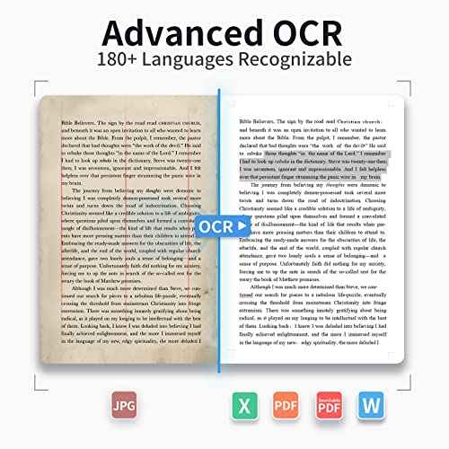 CZUR Shine Ultra Smart Portable Document Scanner, Thin Book Scanner with OCR, USB Document Camera for Desktop/Laptop, Capture Size A3, Compatible with Windows & Mac OS (Not for Android & iOS)