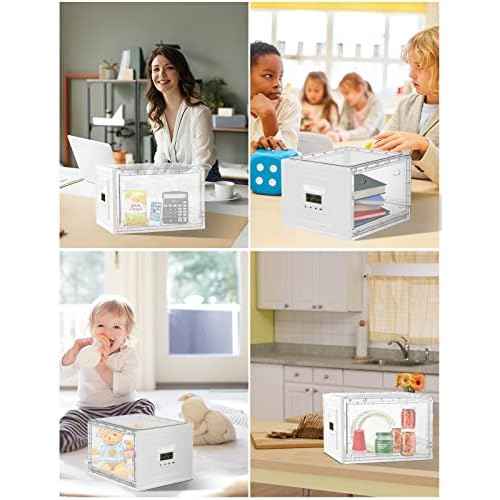 Time Lock Box for Food,Medicine Locker,Phone Jail Timer,PS5 Game Prison,Snacks Lockbox,Release Stress,Anxiety Relief,Gadget Gift | Combination Timed Locking Container | Kitchen Clear Lockable Safe Box